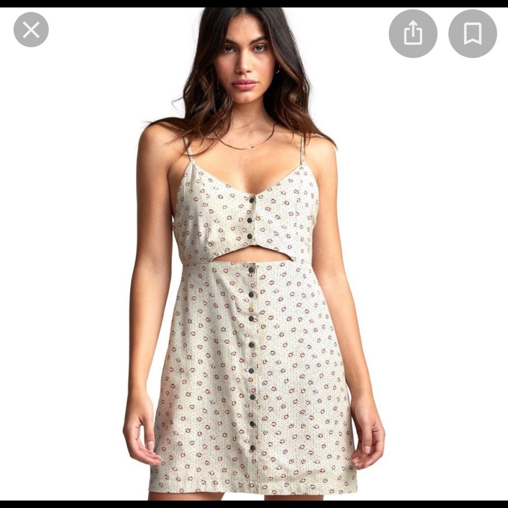 RVCA Women's Casual Dresses Off - Off-White Cutout